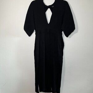 TopShop V-Neck Back Cut-out Midi Dress Size 6